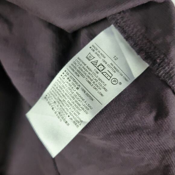 Banana Republic Womens Skirt 12 Purple Corduroy Front Slit‎ Belt Loops Pockets - Picture 4 of 12